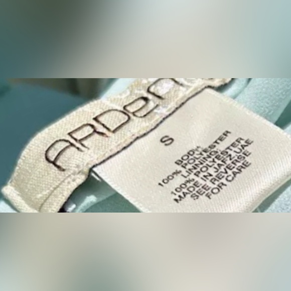 NWT 90s ARDEN B Blouse Sz S Mint Green Romantic Flowy Long Sleeves Open Back Top - Picture 5 of 5